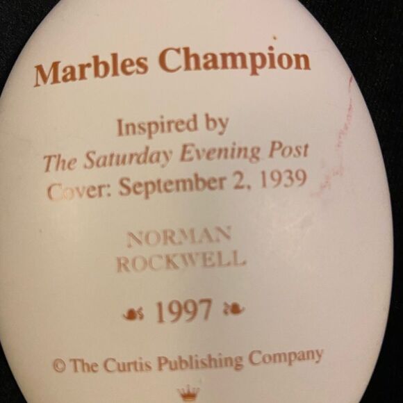 Norman Rockwell Hallmark Keepsakes Marbles‎ Champion Ornament Vintage 1997 - Picture 3 of 7